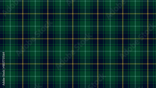Checkered tartan plaid with twill weave repeat pattern in green black white.Christmas gingham seamless pattern.Geometric graphic vector illustration background design for fabric and print.