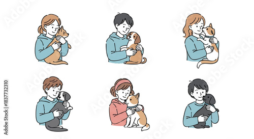 People Embracing Pets