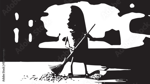 Silhouetted Sailboat Gliding on Calm Waters Under High-Contrast Sky at Dusk.