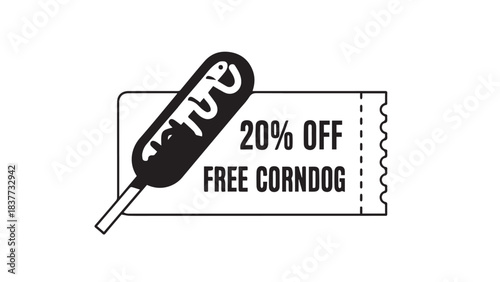 Discount coupon graphic with pen and sticker showing 20% off text.