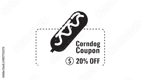 Coupon featuring a sneaker icon with a 20 percent discount offer on a dashed dotted coupon design.