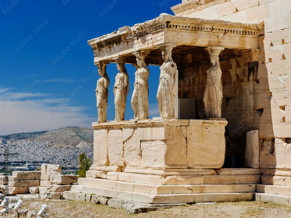 Obraz premium Grèce, ville d'Athènes, Acropole les Caryatides