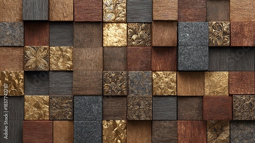 Abstract geometric wall tiles