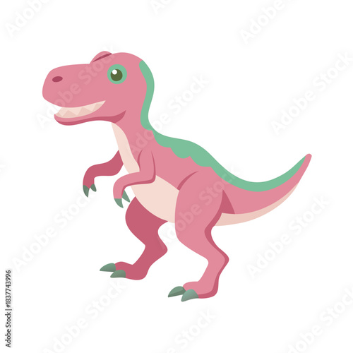 Gait animation of cartoon 2d tyrannosaurus. The full cycle of walking dinosaur.