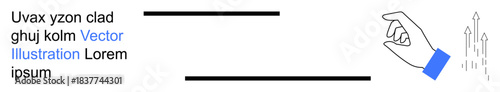 Business growth, innovation, success, entrepreneurship, leadership, strategic planning. A hand with a blue cuff pointing at upward arrows. Business growth and innovation concepts