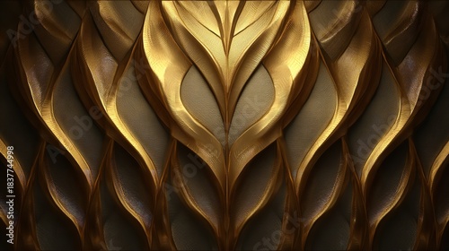 golden Damask Seamless pattern background