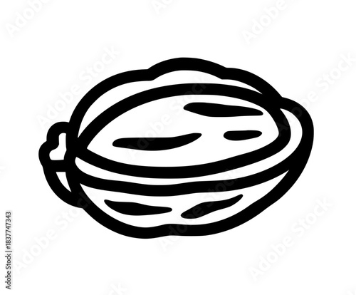 Hand-drawn Nutmeg Bowl | Clean, isolated vector art for creative projects.