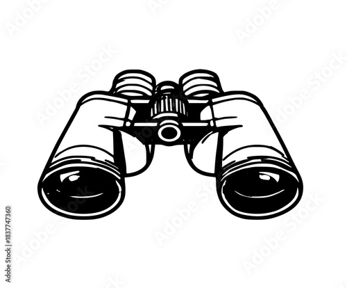 Vintage Binoculars Adventure: Timeless Eyes Wild | Clean, isolated vector art for creative projects.