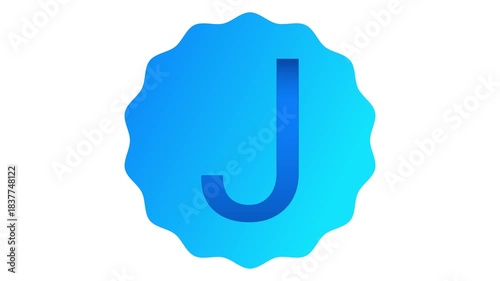 Smooth animated letter J with a soft glow and gentle movement. Clean alphabet footage suitable for titles, logo reveals, educational visuals, kids content, presentations, and modern digital video.