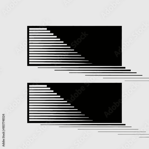 Abstract graphic with horizontal lines forming a receding pattern