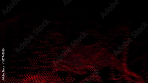 Black and red abstract wavy and curvy lines pattern seamless loop copy space background animation. Wavy lines animated background. Futuristic neon waves 4K