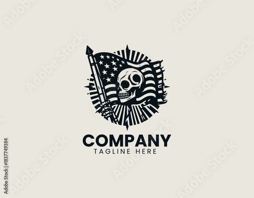 flag Of The Dead black vector logo illustration