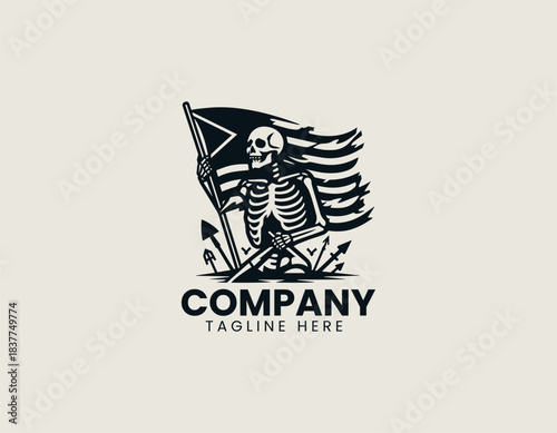 flag Of The Dead black vector logo illustration