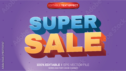 3D text effect super sale theme