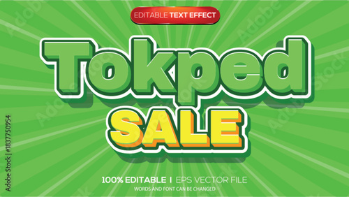 3D text effect tokped sale theme