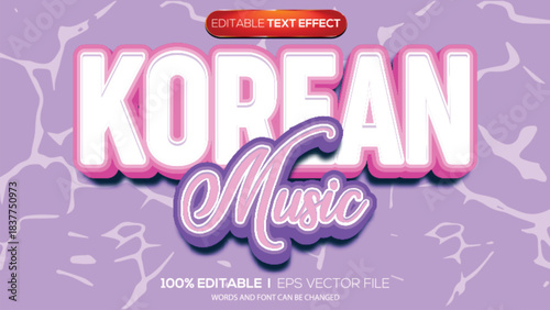 3D text effect korean music theme