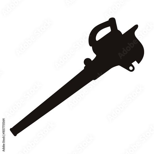 Silhouette of a leaf blower commonly used for yard and garden cleanup