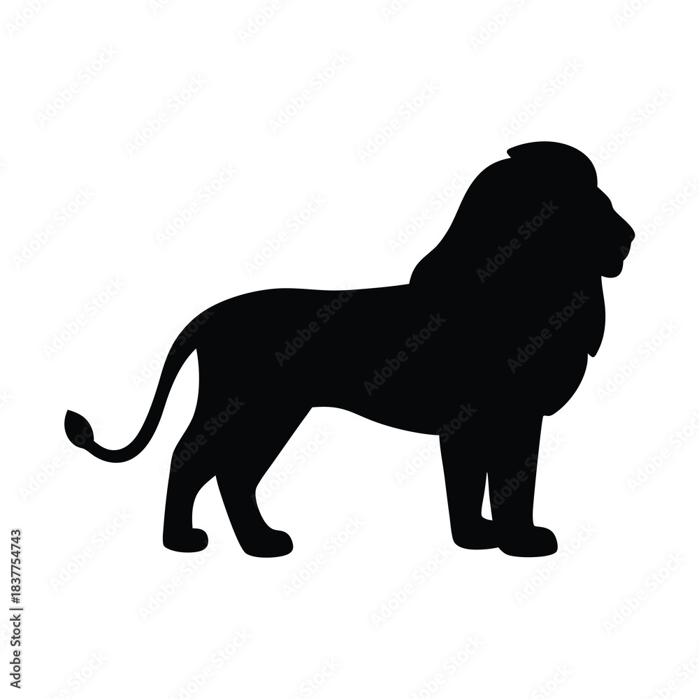 Obraz premium Majestic Lion Silhouette A Bold and Powerful Representation of the King of Beasts