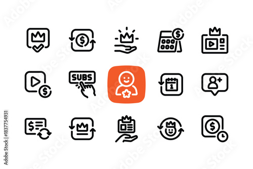Outline subscription icon design set