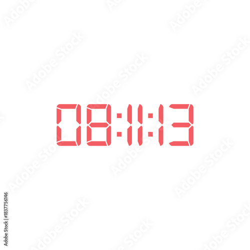 LED digital clock number for counter or calculator mockup design