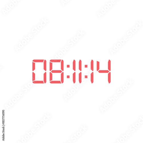 LED digital clock number for counter or calculator mockup design