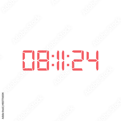 LED digital clock number for counter or calculator mockup design