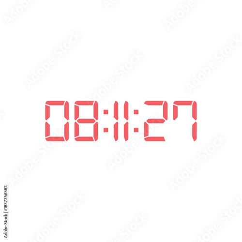 LED digital clock number for counter or calculator mockup design