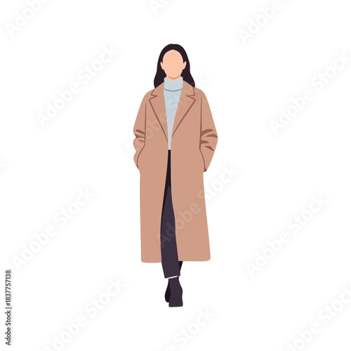 Stylish young business woman with a black coat and elegant dress posing with a briefcase and sunglasses in a studio