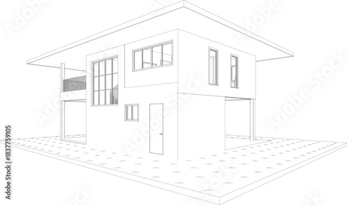 3D illustration of residential project