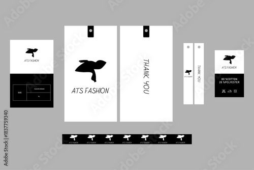 Hang tag clothing label set design template	