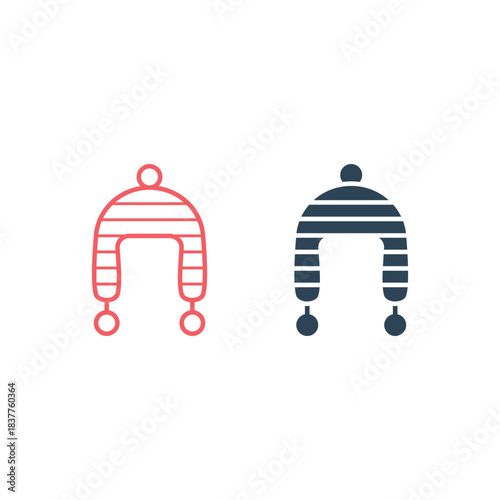 Winter hat, chullo icons set logo template illustration