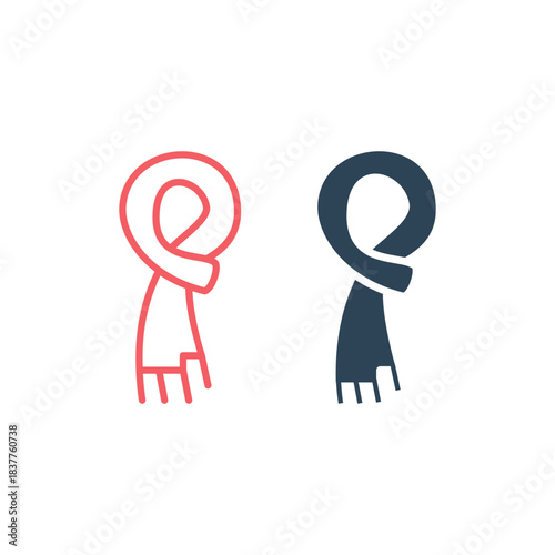 Scarf icons set logo template