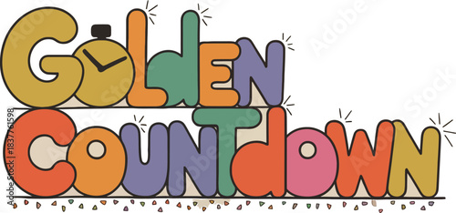 Golden Countdown: A vibrant graphic design of the words Golden Countdown, which creates an energetic ambiance.
