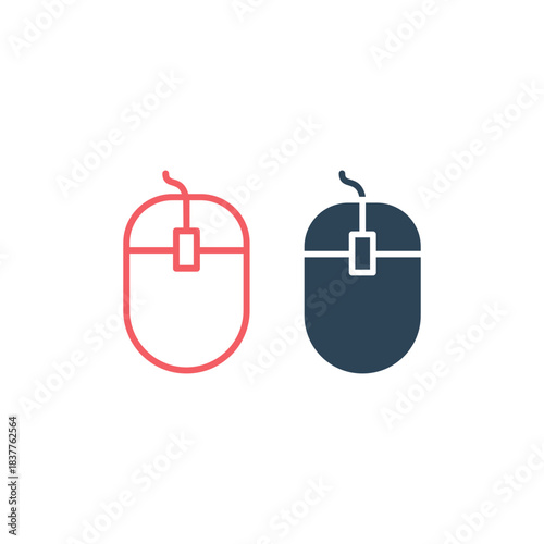 Computer mouse icons set logo template illustration