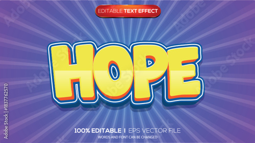 3d text effect hope theme