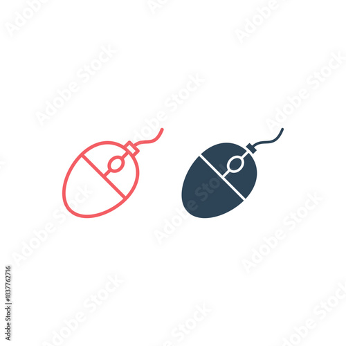Computer mouse icons set logo template illustration