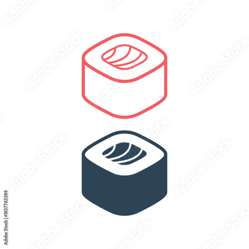 Sushi food icons set logo template illustration