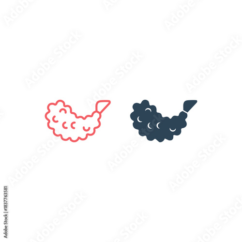 Tempura icons set food logo template design trendy