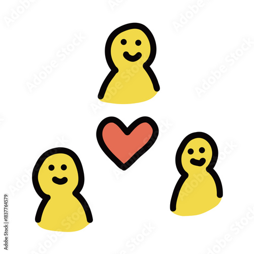 思いやり・親友・仲良し｜手描きイラストアイコン