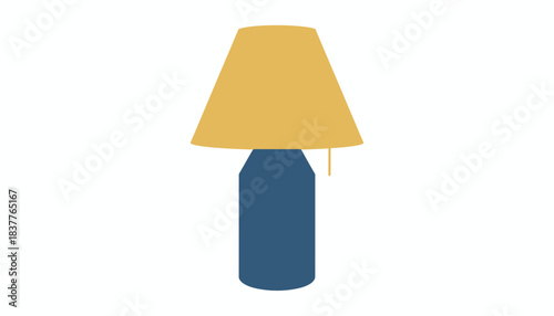 Flat vector icon of a table lamp, representing home lighting, interior decor, and furniture