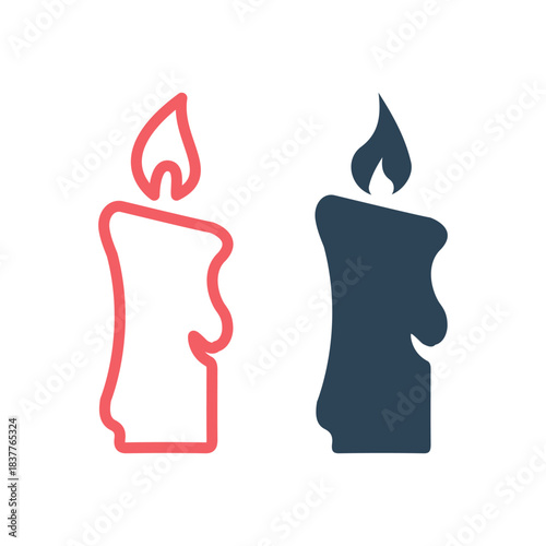 Candle icons set logo template design illustration