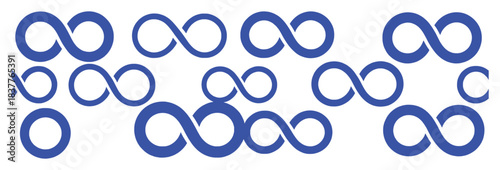 Collection of Blue Infinity Symbols on a White Background