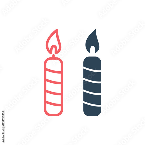 Candle icons set logo template design illustration