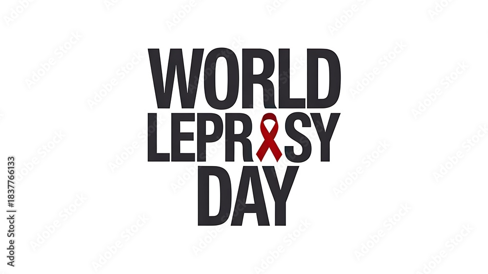 Obraz premium World Leprosy Day Typography Logo for Global Health and Awareness Campaign 