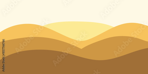 Abstract desert landscape with rolling sand dunes and a warm, minimalist color palette suggesting sunrise or sunset.