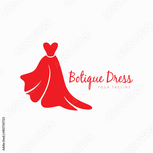 logo boutique  fashion  dress  lifestyle  icon symbol illustration minimalist design vector