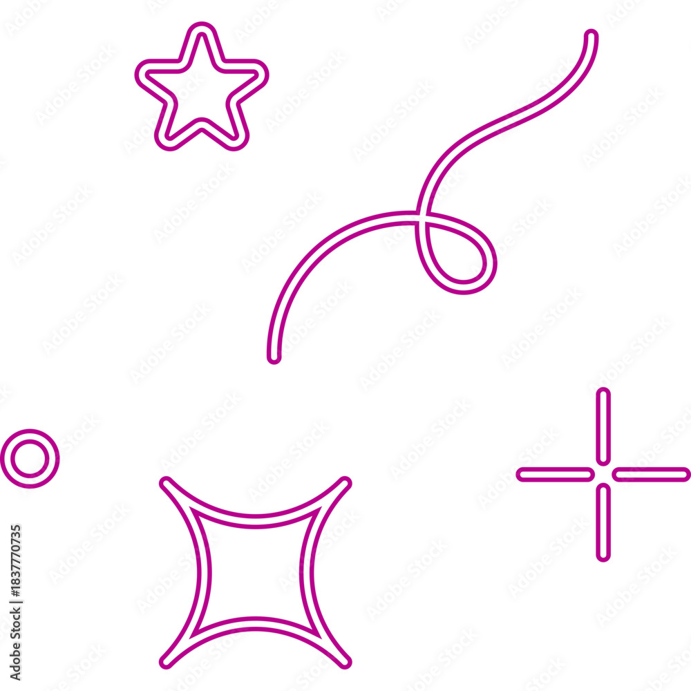Obraz premium Cute Stars Line Neon