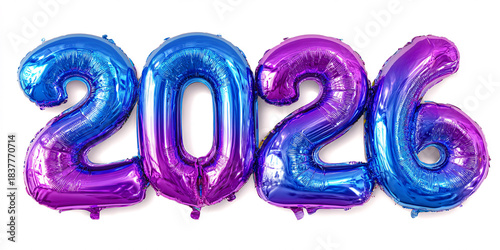 Colorful Gradient 2026 Balloon Numbers - New Year Celebration Party Decoration Concept