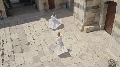 Sufi whirling Dervish dance in traditional dress, Konya, Turkey