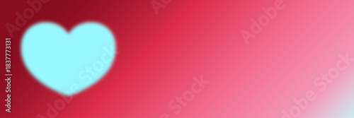 Blur Valentine’s Day love heart banner design with soft pink tones and elegant style